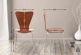 Chaise Empilable Calisto en Bois - Assise Ergonomique - Chaise de Salle d'Attente en Bois Chaise, Hauteur Assise 45 cm -Couleurs au Choix:, Couleur:Marron