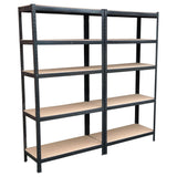Lot de 2 étagères 5 niveaux en métal solide sans boulons pour rangement d'atelier