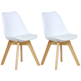 WOLTU 2 Chaises de Salle à Manger Cuisine/Salon chaises,Design en Similicuir et Bois Massif,Blanc BH29ws-2