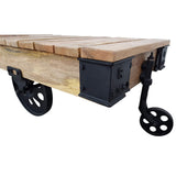 Indoortrend.com Table Basse en Bois de manguier Massif - Design Industriel Vintage