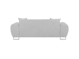 Kooko Home Canapé 3 Places, Tissu, Gris Clair, 204 x 90 x 73,5 cm