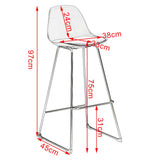 WOLTU Lot de 2 Tabourets de Bar Design en Similicuir et métal,Noir BH158sz-2
