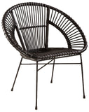 Soliving NOAH Fauteuil, Rotin, Noir, 73 x 57 x 77 cm