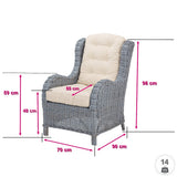 Fauteuil JACK en rotin kubu