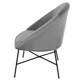 Nimara Fauteuil en velours | Fauteuil avec tissu en velours et accoudoirs | Fauteuil de salon avec confort et détente | Fauteuil de qualité en bleu, gris et rose