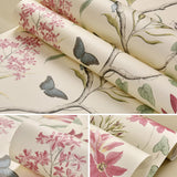 LianLe Papier Peint Forêt Mystique Fleurs Oiseaux Papillons Wall Papper Décoration Mural,A