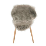 WOLTU TP3524wsg Tapis en Peau de Mouton synthétique Fourrure Longue Coussin de Fourrure Imitation 60x90cm, Blanc + Gris