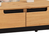 IDIMEX Table Basse Tibor Style scandinave Design Vintage Nordique Table de Salon rectangulaire avec 2 tiroirs et 2 niches, en pin Massif Finition Bois Naturel teinté