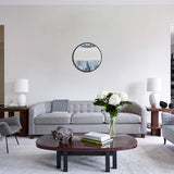 Elegance by Casa Chic - Grand Miroir Mural en métal - 58,5 cm Rond - Métal galvanisé - Noir
