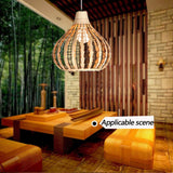 Rotin Lampe Suspendue Suspension Rétro Creative Handwoven Suspensions Réglables Lustre Décoratif Hauteur E27 Restaurant Chambre Salon Café Bar Lampes Suspendues Couloir Magasin,Beige
