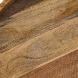 Festnight Table Gigogne Bois et Métal Table Basse Industriel Table d'appoin pour Salon Table de Chevet en Bois Massif Marron et Noir 50 x 40 cm