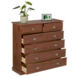 IDIMEX Commode de Chambre Paris avec 6 tiroirs en pin Massif lasuré Brun foncé