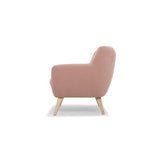 Scandinavian Design, Oscar canapé 2 places, tissu rose, 132 x 79 x 80 cm