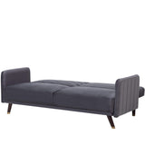 Beliani Canapé Convertible en Tissu Gris SENJA