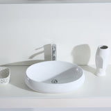 Eridanus, Vasque à Poser Ovale Lavabo Salle de Bain en Céramique Lave-Mains L60*L40*H15cm, Série MALIE-B