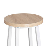 WOLTU BH130hei-2 Lot de 2 Tabourets de Bars Bistrot Structure en Acier Stable et Durable Surface d'assise en MDF, Chêne Clair