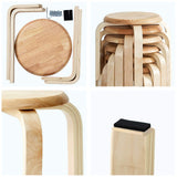 IBUYKE Chaise Salle à Manger/Tabourets de Bar Empilables en Bois Massif Sièges Lisses pour Salon, Cuisine, Bistrot pour Salon, Cuisine, Bistrot Couleur Bois RF-752-4