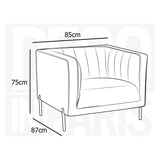 DecoInParis Fauteuil Moderne en Velours Pieds doré Roby (Vert)