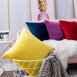 Coussin Canapé en Velours Décoration Chambre Taie d'oreiller Sofa Salon 45 x 45 cm 18"x18" (2 pièces Jaune)