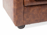 Canapé 2 à 3 Places en Simili Cuir Marron Vintage Chesterfield