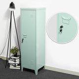 FURNITURE-R France Armoire vestiaire métallique à casiers verrouillables en métal, Porte avec Fermeture à clé, 3 Compartiments intérieurs, Dimensions 138 x 38,5 x 38,5 cm, Vert