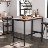 VASAGLE Table Haute de Bar Vintage, Table Polyvalente avec Armature en Fer, pour Boissons, Cocktails, Bar, Brasserie, Restaurant, Salon, Cuisine, Stable, Aspect Texture du Bois LBT91X