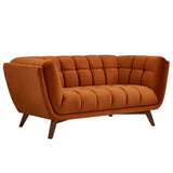 Rendez vous déco Canapé Mona 2 Places en Velours Orange Curcuma