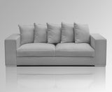 Amaris Elements | 'Cooper' Moderne de 3 Places Coussin de canapé avec 5, Effet Velours, 100% Microfibre, Basse, Clair/Gris - 3 Basse Style Maison de Campagne