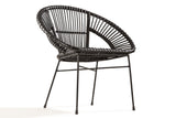 Soliving NOAH Fauteuil, Rotin, Noir, 73 x 57 x 77 cm