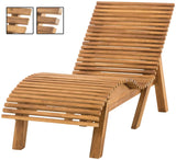 CLP Bain De Soleil Elbe Carré en Bois De Teak Massif I Chaise Longue Ergonomique en Bois pour L'Extérieur 80 cm, Teck