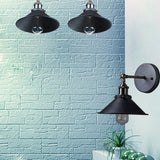 MMGG Applique murale ou plafonnier pliable avec abat-jour vintage industriel en métal noir et bronze