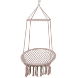 Outsunny Chaise Suspendue hamac de Voyage Respirant Portable dim. 80L x 50l x 150H m Coton Polyester Beige