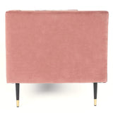 Menzzo Djulian Canapé en Velours, Bois, Rose, L184 x P75 x H72 cm