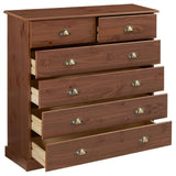 IDIMEX Commode de Chambre Paris avec 6 tiroirs en pin Massif lasuré Brun foncé