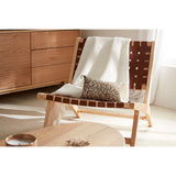 Miliboo Fauteuil Ethnique en Bois et Sangles tressées Marron Bondi