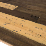 MACABANE Table tréteaux 180x100cm en Bois recyclé-Esprit Brocante, 184x15x102