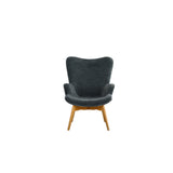 BHDesign Sylvia - Fauteuil Moderne scandinave - Velours - Coloris Gris foncé