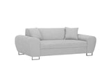 Kooko Home Canapé 3 Places, Tissu, Gris Clair, 204 x 90 x 73,5 cm