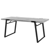 [en.CASA] Table de Manger Table de Salle à Manger Table de Cuisine Table de Bureau ﻿﻿﻿﻿﻿180cm x 80cm x 77cm MDF furniert et Acier revêtu par Poudre Effet béton