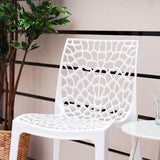 Homestyle4u 2465 Lot de 2 chaises de jardin empilables en plastique Blanc Résistant aux intempéries