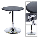 Table de bar table bistrot chic style contemporain table ronde hauteur réglable 67-93 cm Ø 63 cm métal chromé PVC noir