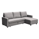 Furniture 247 Canapé en L interchangeable- Gris