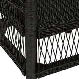 PEGANE Fauteuil en Bois de rotin Coloris Noir - Longueur 65 x Profondeur 72 x Hauteur 82 cm