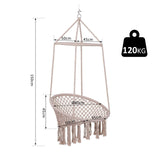 Outsunny Chaise Suspendue hamac de Voyage Respirant Portable dim. 80L x 50l x 150H m Coton Polyester Beige