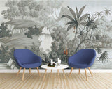 Wallpaper-YC Papier Peint intissé Décoration Murale Tableaux Muraux Tapisserie Photo Rétro nostalgique Palmier de Banane de forêt Tropicale Peinte à la Main, 366 × 254CM