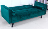 Menzzo Slow Canapé Convertible, Velours, Vert, 186
