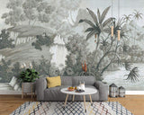 Wallpaper-YC Papier Peint intissé Décoration Murale Tableaux Muraux Tapisserie Photo Rétro nostalgique Palmier de Banane de forêt Tropicale Peinte à la Main, 366 × 254CM