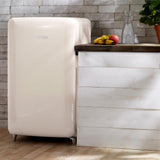 Klarstein PopArt Cream - réfrigérateur, pose libre, années 50, 108 l, congél. 13 l, rapide, compartiment légumes, 2 x clayettes, porte bouteilles, bac à oeufs, porte vers la droite, crème