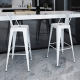vidaXL 2 Tabourets de Bar Hauts Blanc Chaise de Bar Haute Tabourets Bar Mobilier de Bar