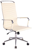 CLP Chaise De Bureau Batley avec roulettes en Similicuir Ou Cuir I Fauteuil Bureau Réglable avec Accoudoirs I Fauteuil De Direction Ergonomique, Couleur:crème, matière:Similicuir